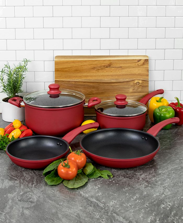 HELLS KITCHEN..8..NON-STICK..ALUMINUM..SKILLET..FRYING PAN..RED..NEW in BOX