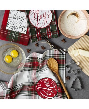DII Christmas Dishtowel Set – Joyful Wishes Printed Towels, Set Of 3, 18x28 Inches