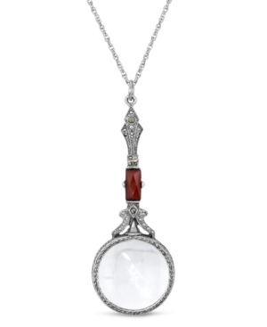 image of 2028 Silver Tone Brown and Hematite Magnifier 28