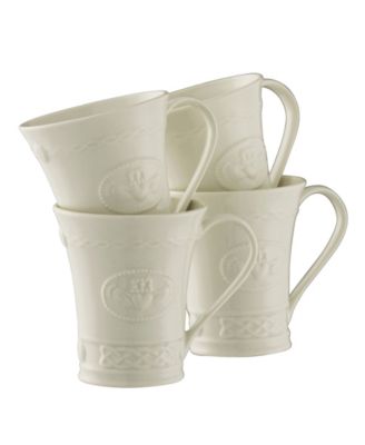 Belleek Claddagh Mugs, Set of 4