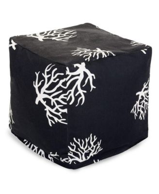 Coral Ottoman Pouf Cube 17" x 17"