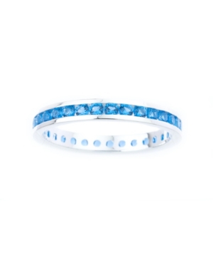Channel-set Gemstone Ring in Sterling Silver