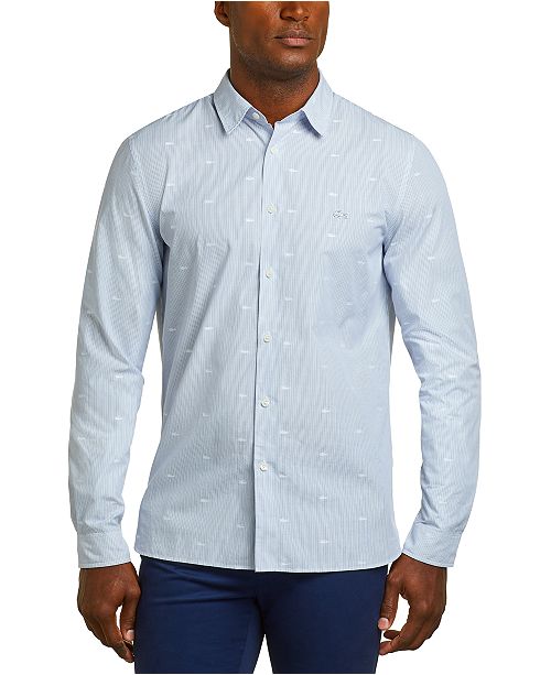 Lacoste Men S Regular Fit Long Sleeve Button Down Dobby Stripe