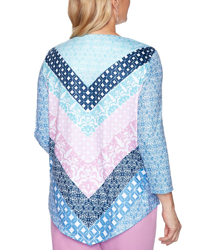 Alfred Dunner Petite Petal Pushers MixedPrint Top Macy's