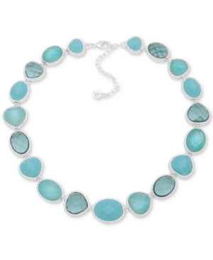 image of Anne Klein Silver-Tone Stone All-Around Statement Necklace, 16
