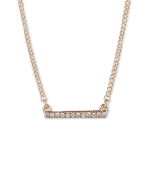 image of Dkny Gold-Tone Crystal Bar Statement Necklace, 16