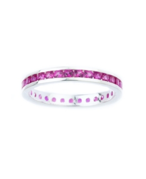 Channel-set Gemstone Ring in Sterling Silver
