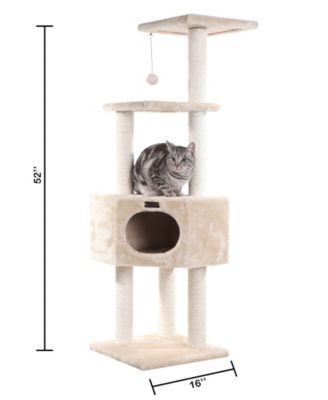 3 Tier Real Wood Cat Tree, Armarkat Scratch furniture A5201, Beige