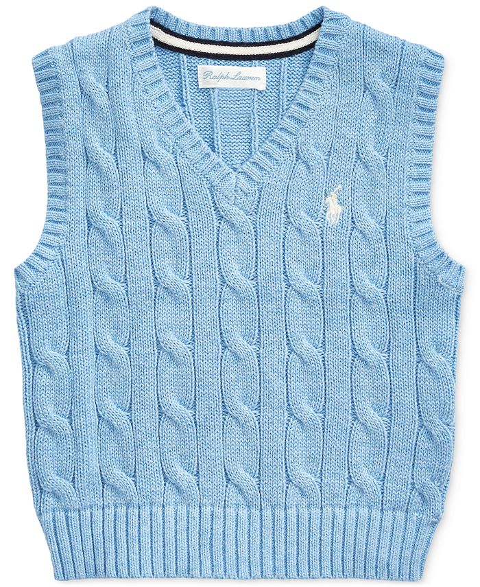 Polo Ralph Lauren Baby Boys Cable-Knit Cotton Sweater Vest - Macy's
