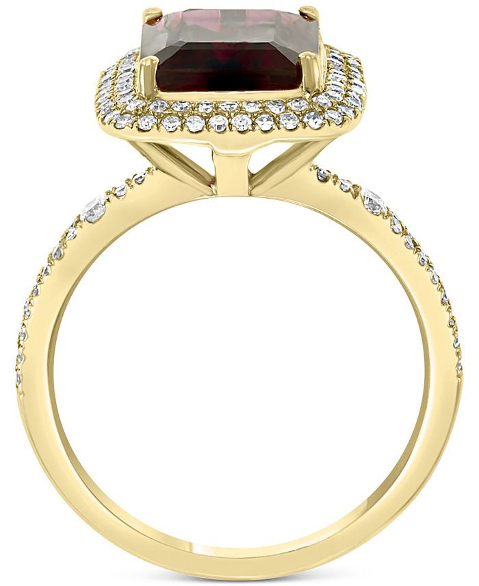 EFFY Collection - Rhodolite Garnet (3-7/8 ct. t.w.) & Diamond (3/8 ct. t.w.) Statement Ring in 14k Gold