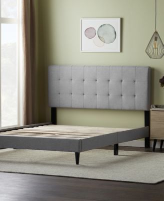 Lucid upholstered bed with square tufted headboard discount