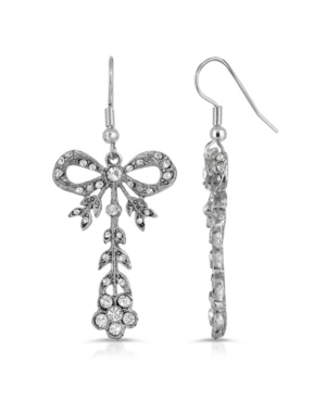 image of 2028 Crystal Bow Drop Earrings