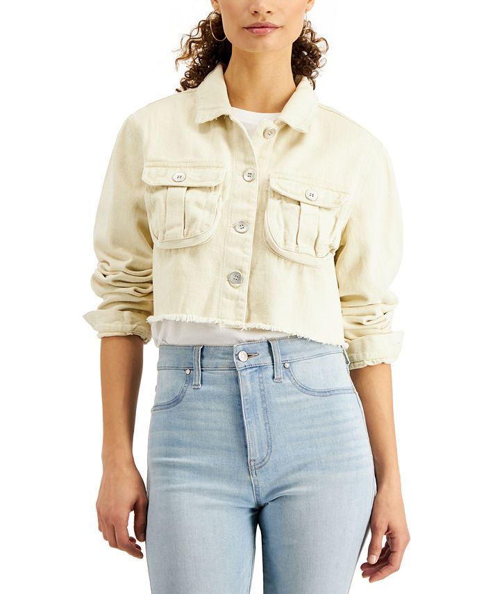 Vigoss Jeans Cotton Cropped Denim Jacket - Macy's