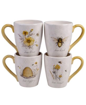 Certified International Bee Sweet 4-Pc. Mugs asst. - Macy's