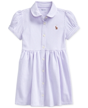 Ralph Lauren Baby Girls Striped Knit Oxford Dress