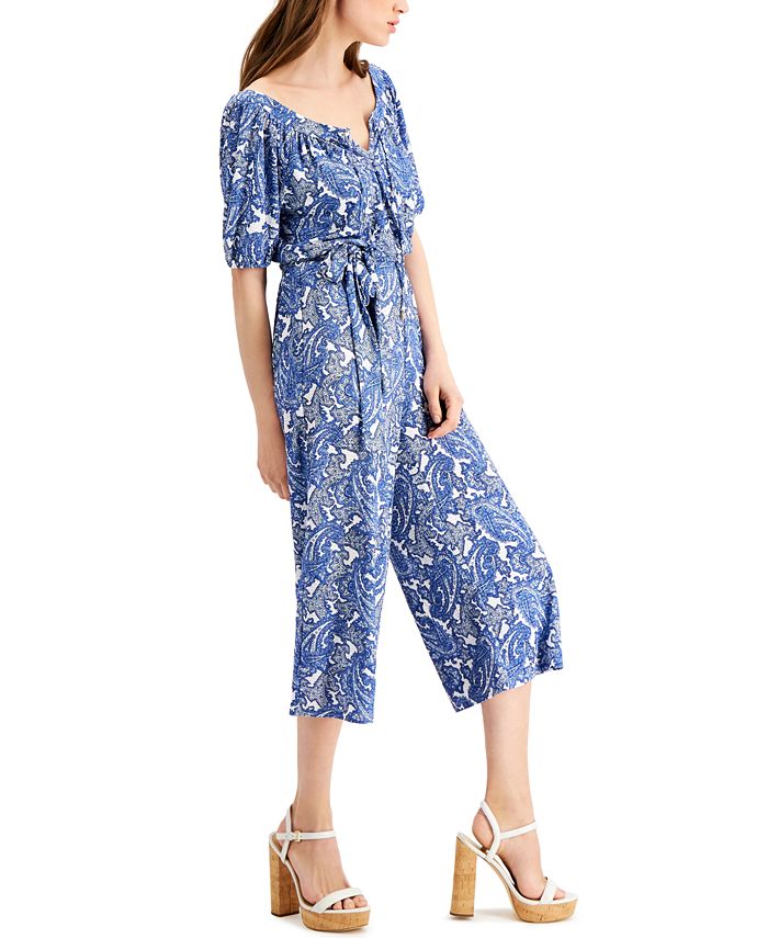 Michael Kors Paisley Cropped Jumpsuit & Reviews Pants & Capris