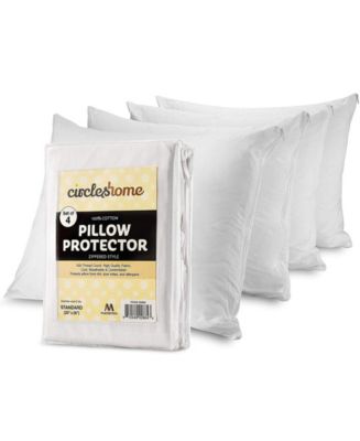 Circles Home 100% Cotton Pillow Protector with Zipper – White (4 Pack) - Macy's
