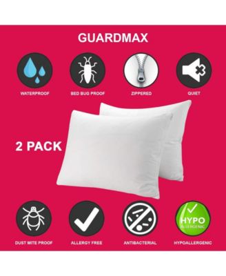 Waterproof Zippered Pillow Protector - Standard Size  - 2 Pack