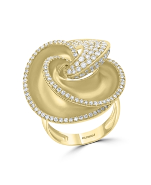 image of Effy Diamond Pave Flower Statement Ring (1-1/2 ct. t.w.) in 14k Gold