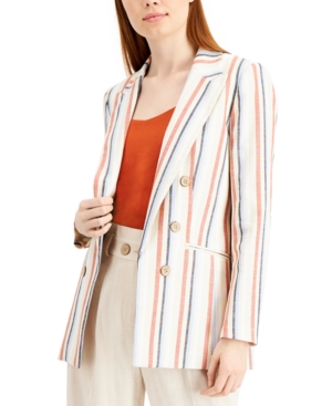 Bar Iii Striped Peak-Lapel Blazer Created for Macy's