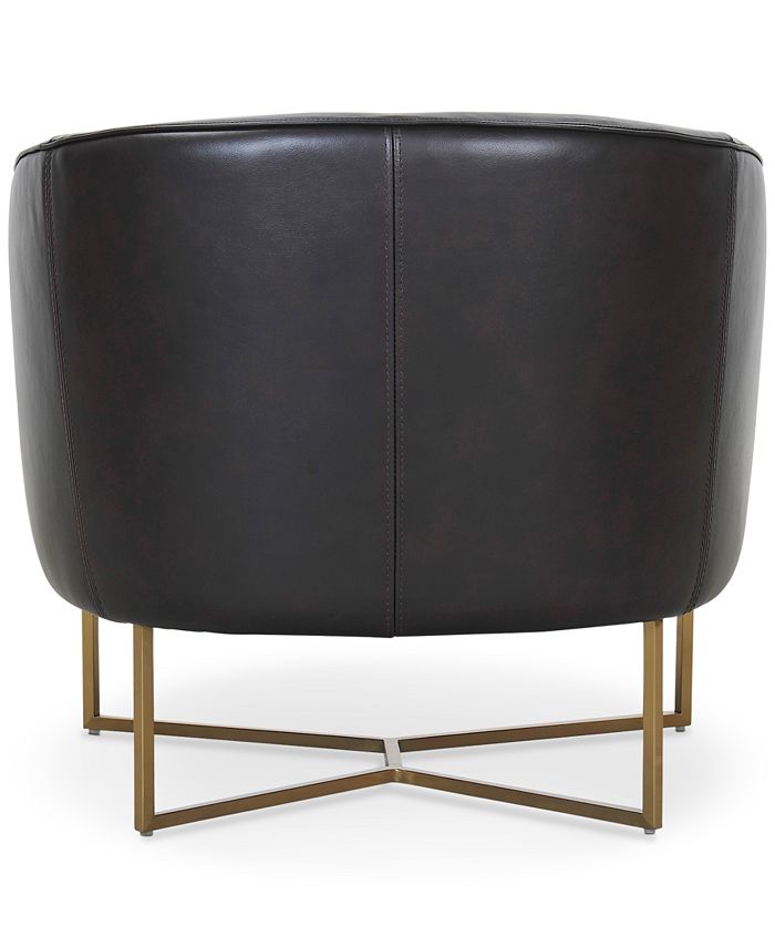 Furniture CLOSEOUT! Trentley Leather Accent Scoop Chair - Macy's