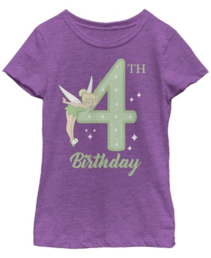 Big Girls Tinkerbell Tink 4th Birthday Short Sleeve T-shirt