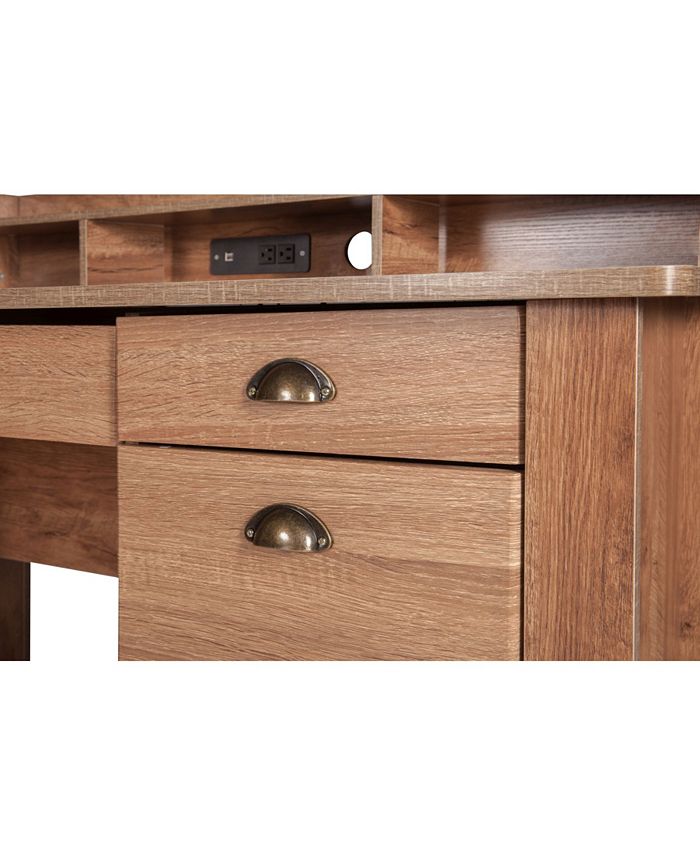 OneSpace Eleanor Executive Desk with Hutch, USB and Charger Hub Macy's