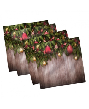Ambesonne Christmas Set of 4 Napkins 12