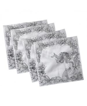 Ambesonne Mermaid Set of 4 Napkins 12