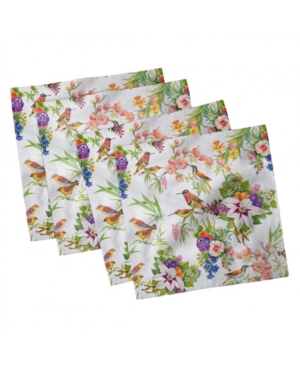 Ambesonne Floral Set of 4 Napkins 12