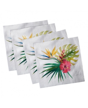 Ambesonne Floral Set of 4 Napkins 12
