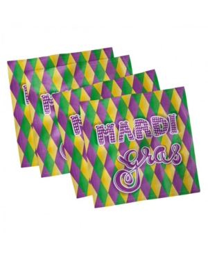 Ambesonne Mardi Gras Set of 4 Napkins 12