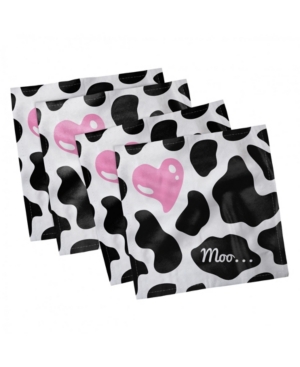 Ambesonne Cow Print Set of 4 Napkins 12