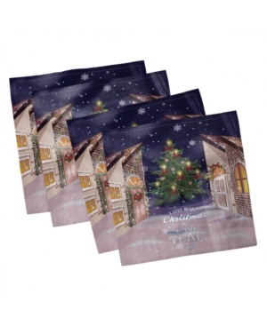 Ambesonne Christmas Set of 4 Napkins 12