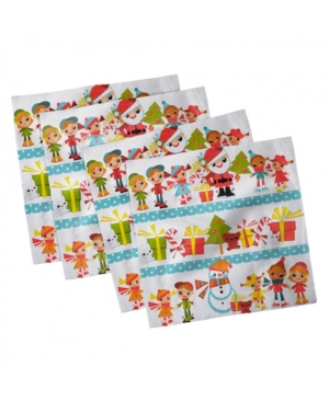 Ambesonne Christmas Set of 4 Napkins 12