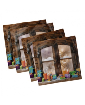 Ambesonne Christmas Set of 4 Napkins 12