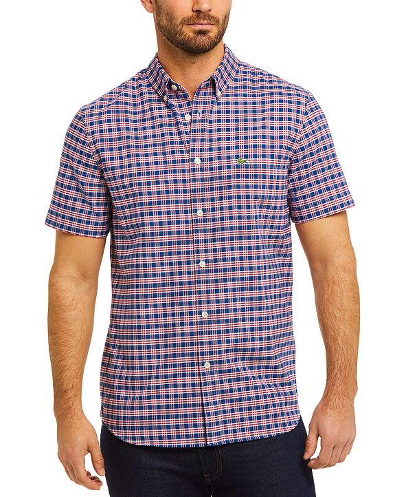 lacoste oxford shirt short sleeve