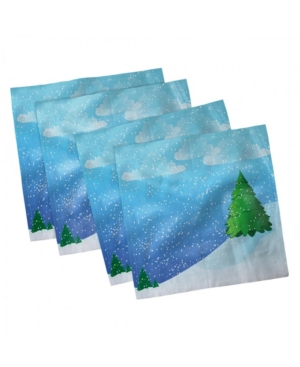 Ambesonne Snowy Trees Set of 4 Napkins 18