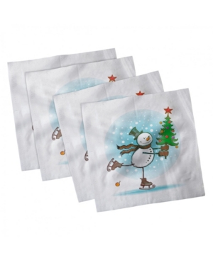 Ambesonne Snowman Set of 4 Napkins 18