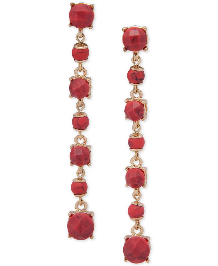 Lauren Ralph Lauren Stone & Bead Linear Drop Earrings Macy's
