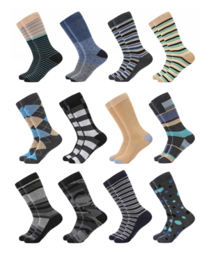 Gallery Seven Men's Funky Colorful Dress Socks Pack of 12