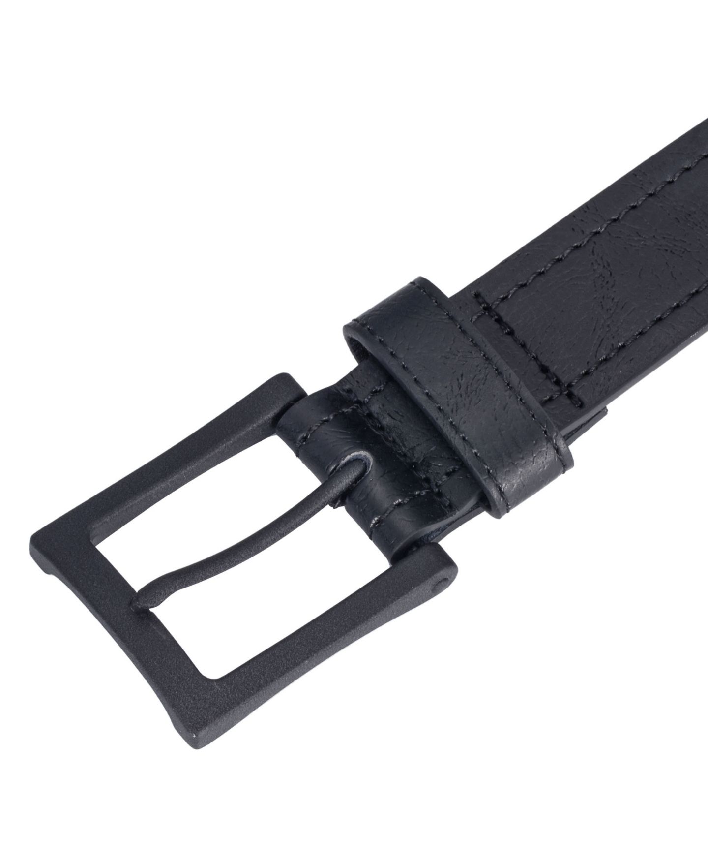 Мужской ремень Gallery Seven Mio Marino Solid Casual Prong Belt, цвет: Глубокий угольный — фото 4