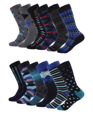 Mio Marino Men's Modern Collection Dress Socks Pack of 12