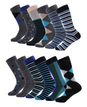 Mio Marino Men's Modern Collection Dress Socks Pack of 12