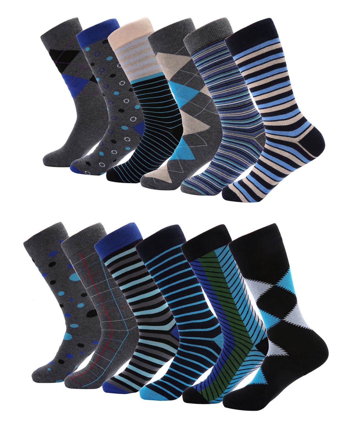 Men's Modern Collection Dress Socks Pack of 12 - Mauve