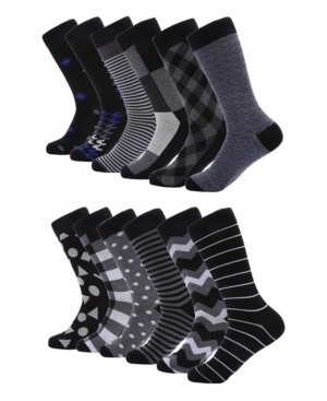 Mio Marino Men's Modern Collection Dress Socks Pack of 12