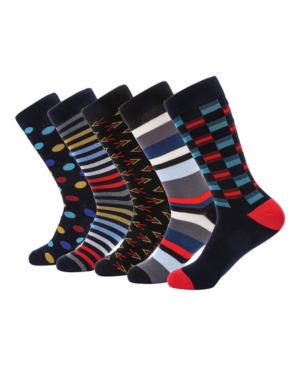 Mio Marino Men's Groovy Designer Dress Socks Pack of 5