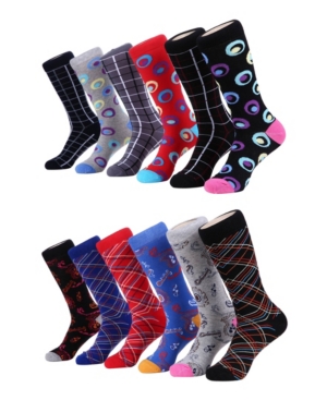 Mio Marino Men's Bold Designer Dress Socks Pack of 12