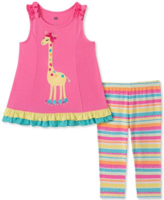 Kids Headquarters - Baby Girls 2-Pc. Giraffe Tunic & Striped Leggings Set
