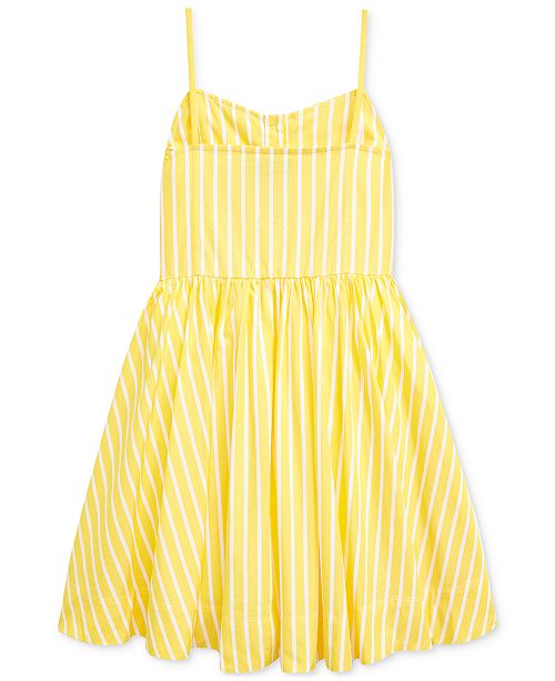 Polo Ralph Lauren Little Girls Striped Cotton Poplin Dress Reviews Dresses Kids Macy S